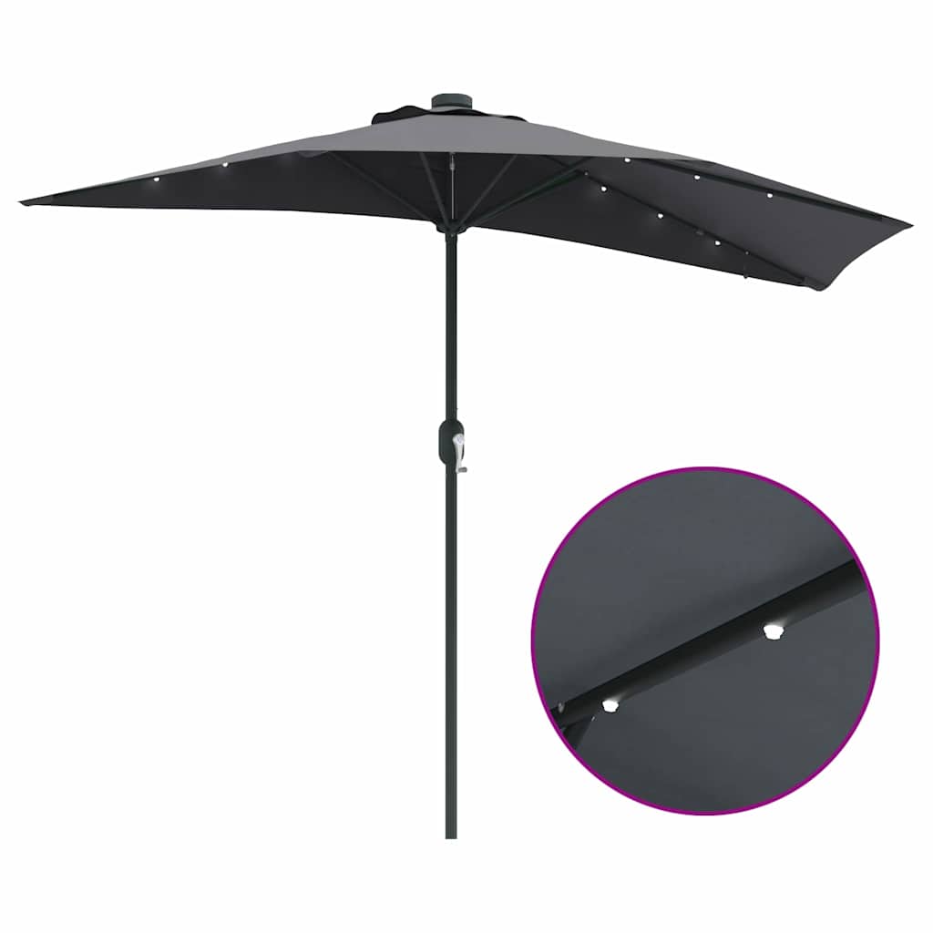vidaXL Parasolka ogrodowa Antracyt 294 x 150 x 223 cm Poliester i Stal