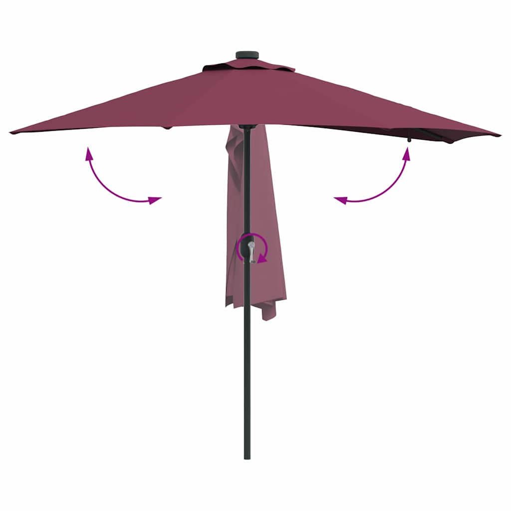 vidaXL Parasolka ogrodowa Bordeaux Czerwony 294 x 150 x 223 cm