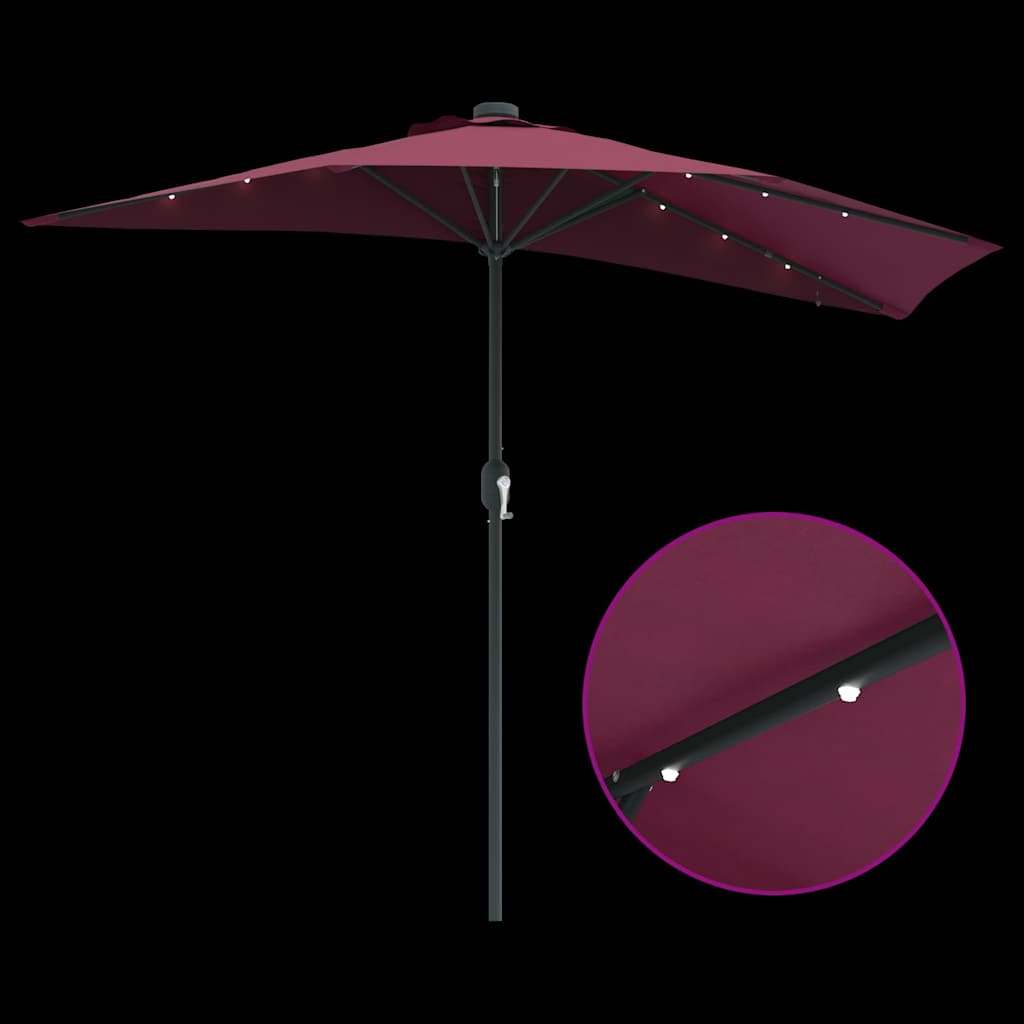 vidaXL Parasolka ogrodowa Bordeaux Czerwony 294 x 150 x 223 cm