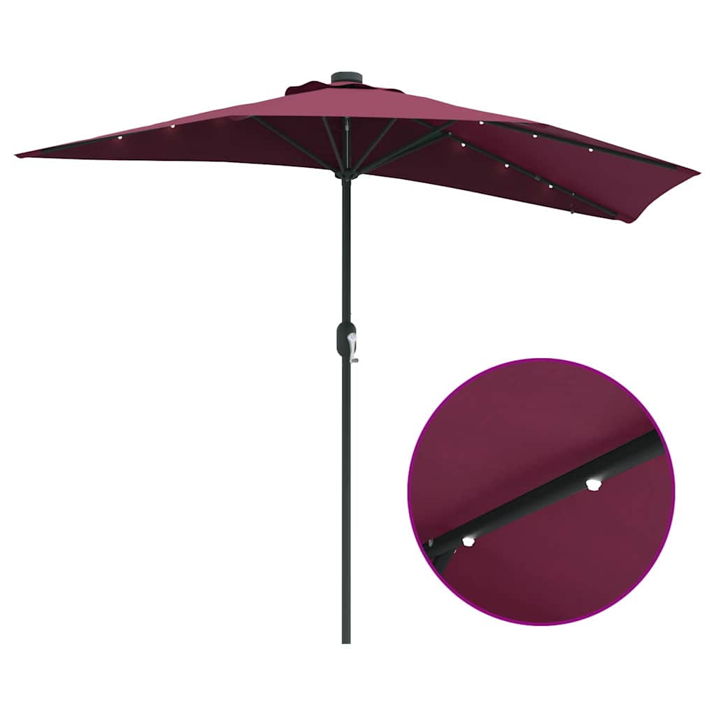 vidaXL Parasolka ogrodowa Bordeaux Czerwony 294 x 150 x 223 cm