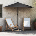 vidaXL Parasolka ogrodowa Czarny 294 x 150 x 223 cm Poliester i Stal