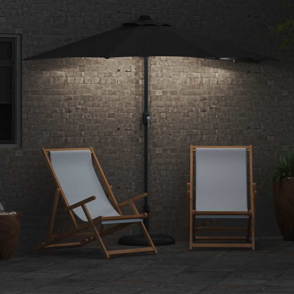 vidaXL Parasolka ogrodowa Czarny 294 x 150 x 223 cm Poliester i Stal