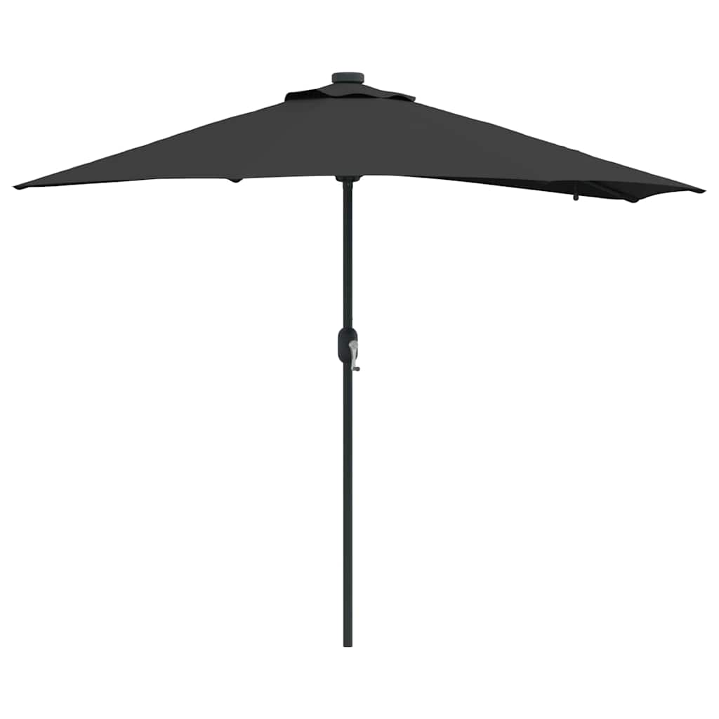 vidaXL Parasolka ogrodowa Czarny 294 x 150 x 223 cm Poliester i Stal