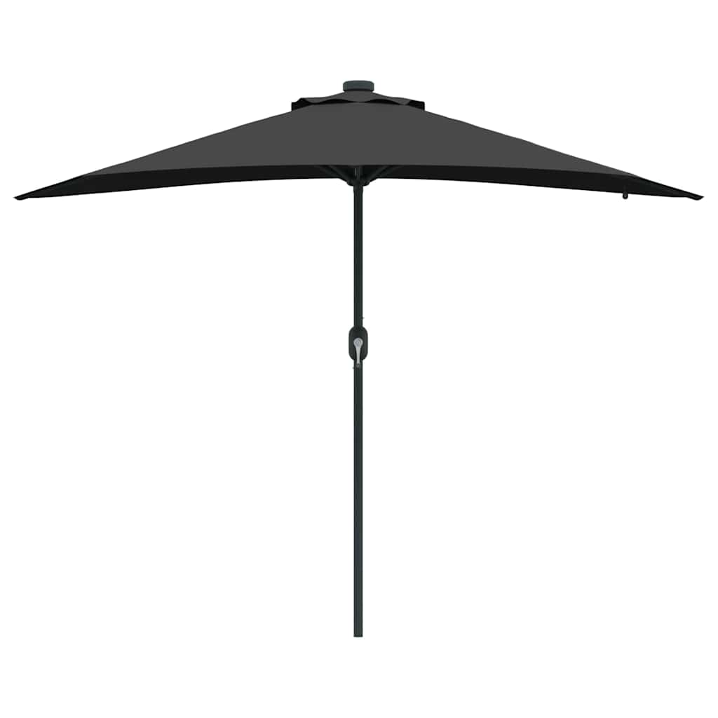 vidaXL Parasolka ogrodowa Czarny 294 x 150 x 223 cm Poliester i Stal