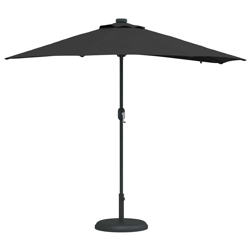 vidaXL Parasolka ogrodowa Czarny 294 x 150 x 223 cm Poliester i Stal