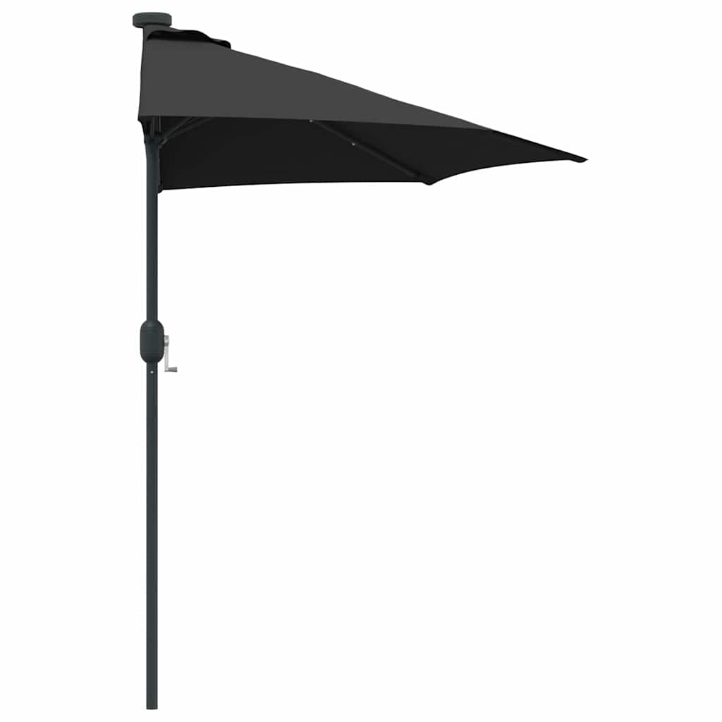 vidaXL Parasolka ogrodowa Czarny 294 x 150 x 223 cm Poliester i Stal