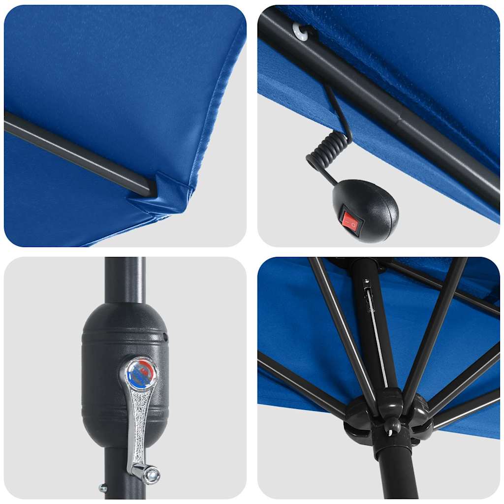 vidaXL Parasolka ogrodowa Niebieski azur 294 x 150 x 223 cm