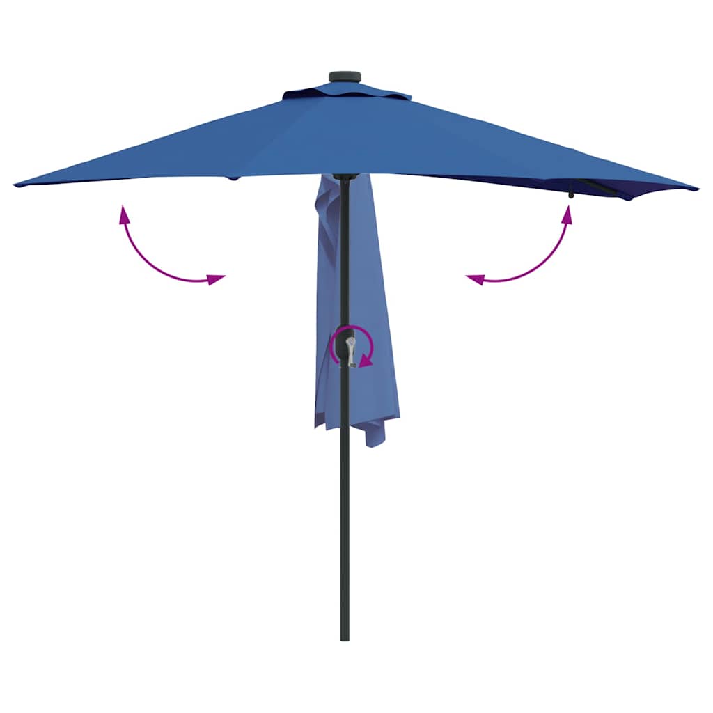vidaXL Parasolka ogrodowa Niebieski azur 294 x 150 x 223 cm