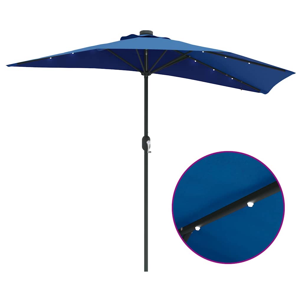 vidaXL Parasolka ogrodowa Niebieski azur 294 x 150 x 223 cm