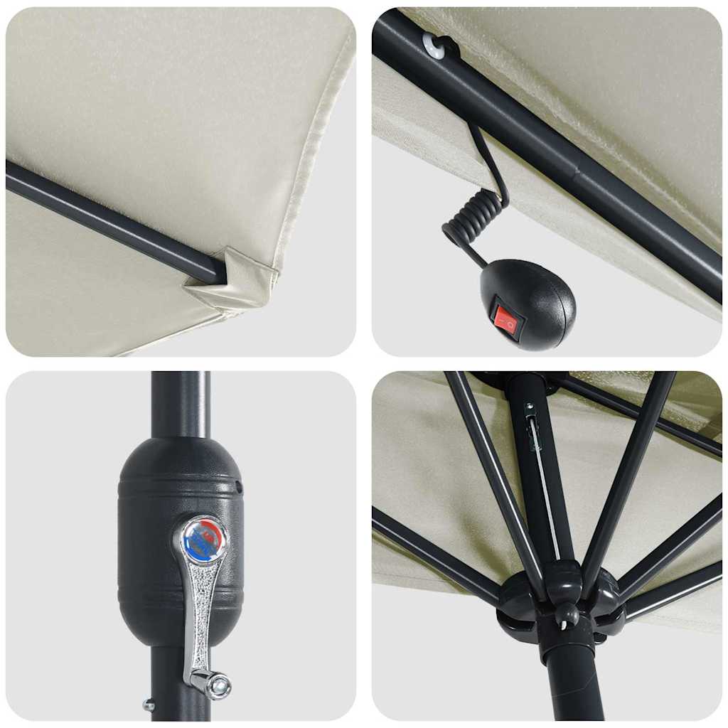 vidaXL Parasolka ogrodowa piaskowy 294 x 150 x 224 cm Poliester i Stal