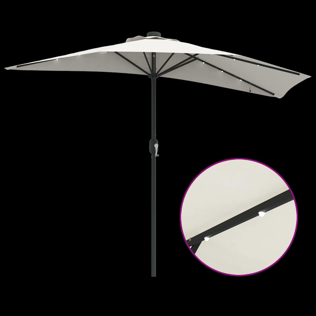 vidaXL Parasolka ogrodowa piaskowy 294 x 150 x 224 cm Poliester i Stal