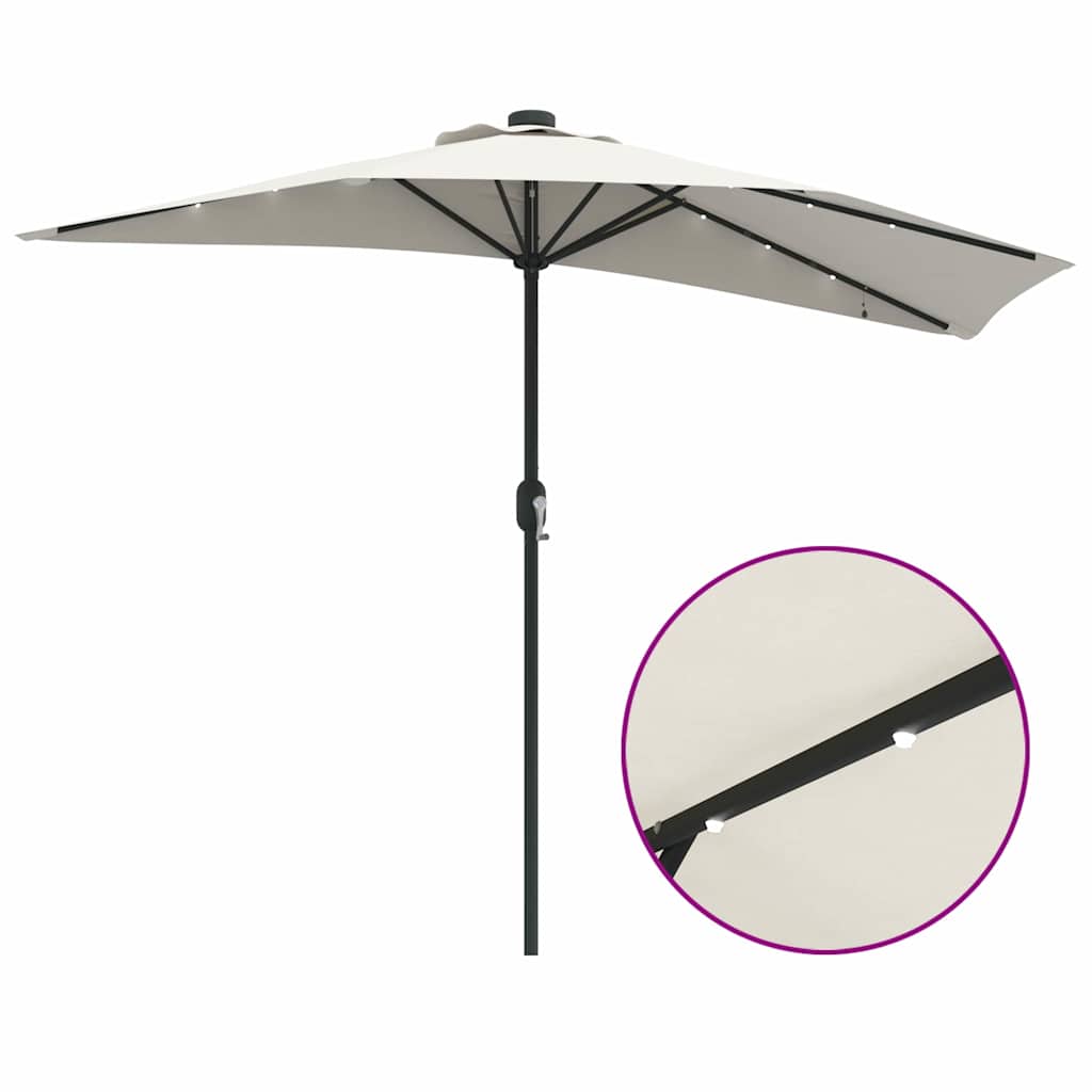 vidaXL Parasolka ogrodowa piaskowy 294 x 150 x 224 cm Poliester i Stal