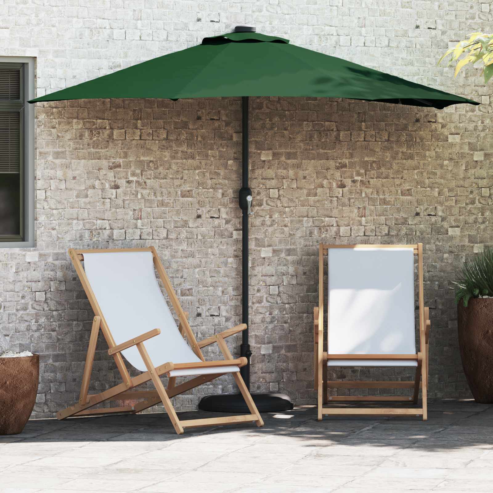 vidaXL Parasolka ogrodowa Zielony 294 x 150 x 224 cm Poliester i Stal
