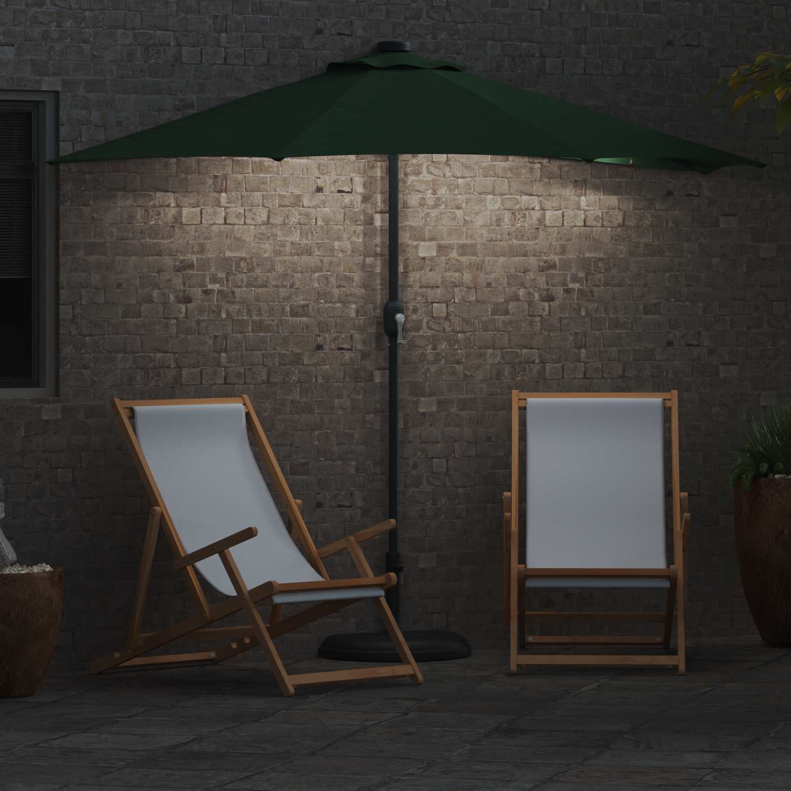 vidaXL Parasolka ogrodowa Zielony 294 x 150 x 224 cm Poliester i Stal