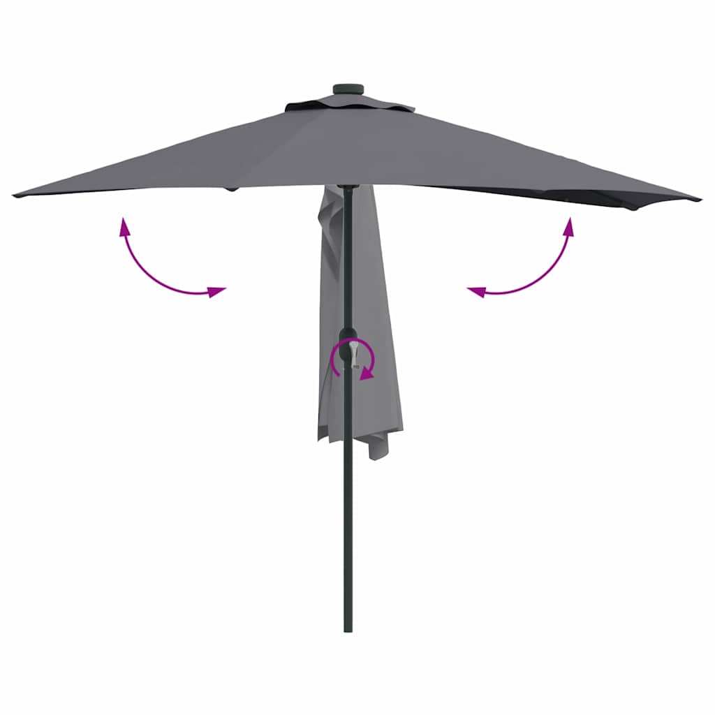 vidaXL Parasolka ogrodowa Antracyt 294 x 150 x 224 cm Poliester i Stal