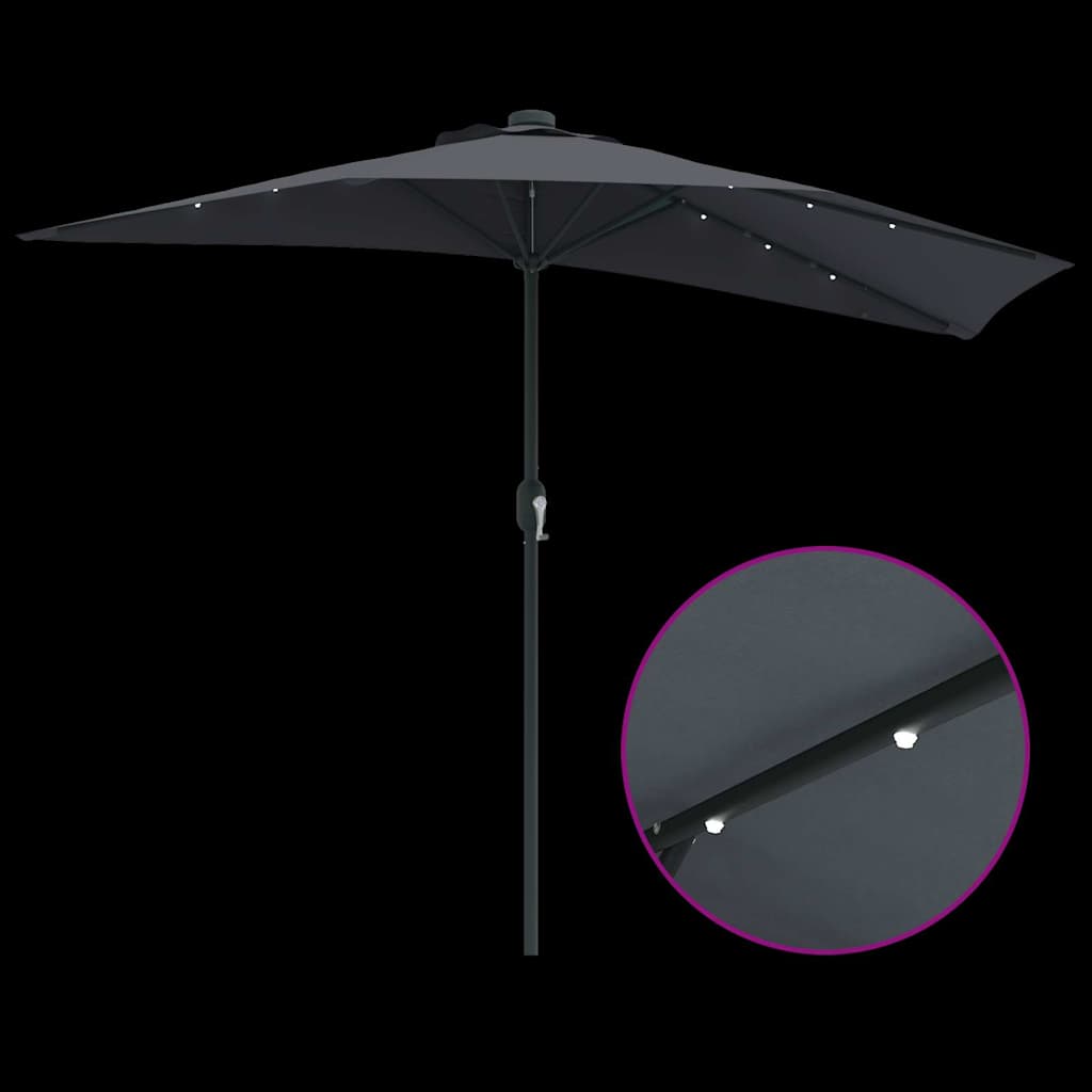 vidaXL Parasolka ogrodowa Antracyt 294 x 150 x 224 cm Poliester i Stal