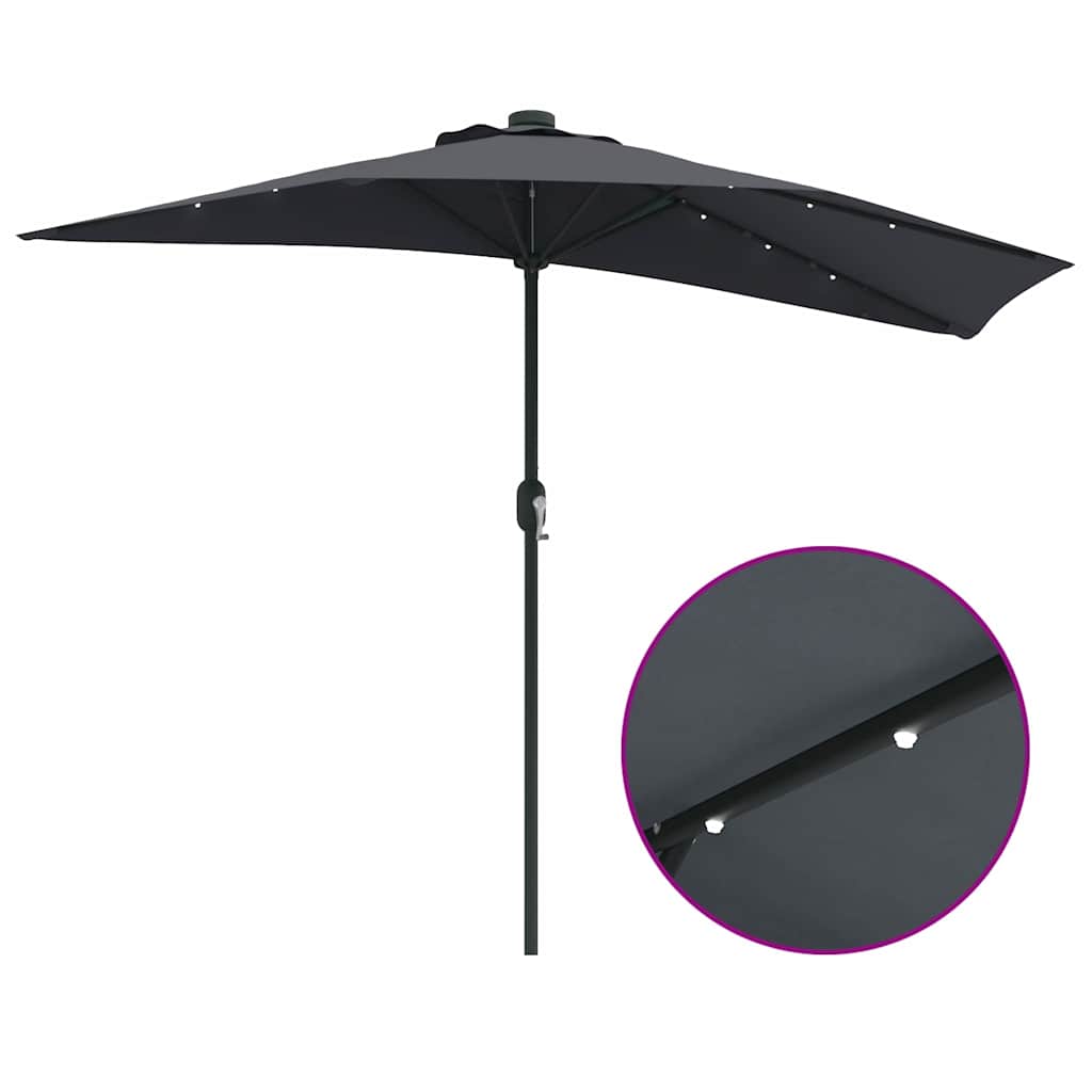 vidaXL Parasolka ogrodowa Antracyt 294 x 150 x 224 cm Poliester i Stal