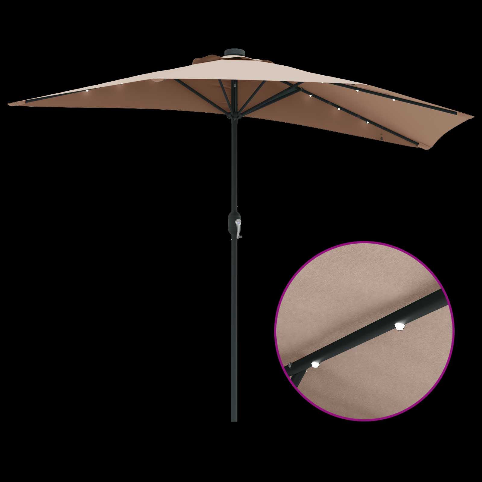 vidaXL Parasolka ogrodowa Ciemnoszary 294 x 150 x 224 cm