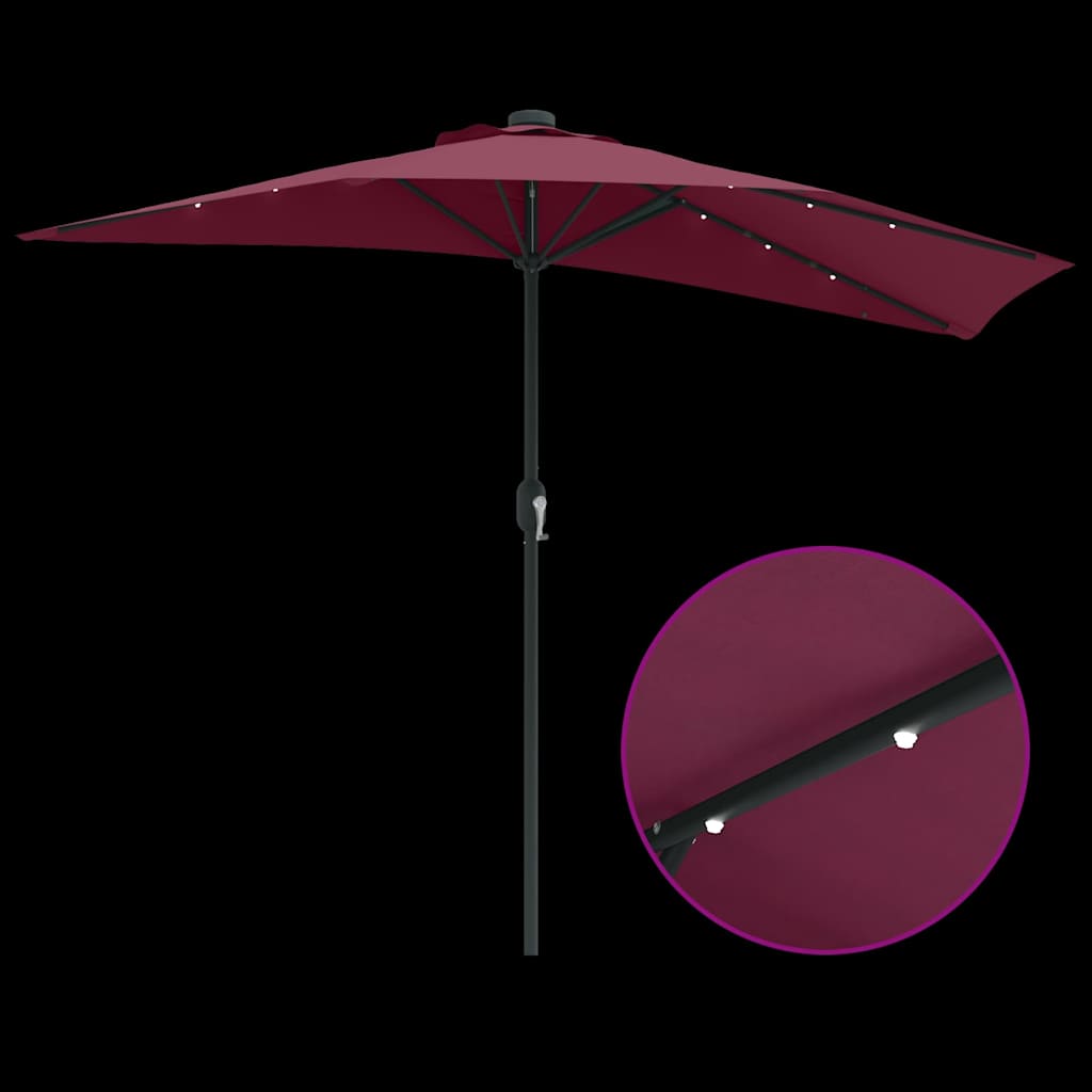 vidaXL Parasolka ogrodowa Bordeaux Czerwony 294 x 150 x 224 cm