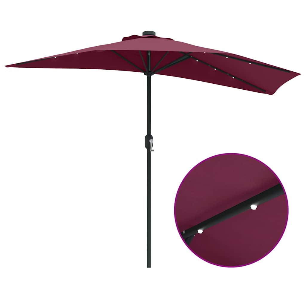 vidaXL Parasolka ogrodowa Bordeaux Czerwony 294 x 150 x 224 cm