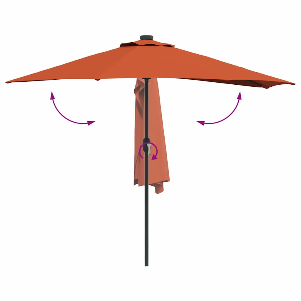 vidaXL Parasolka ogrodowa terakota 294 x 150 x 224 cm Poliester i Stal