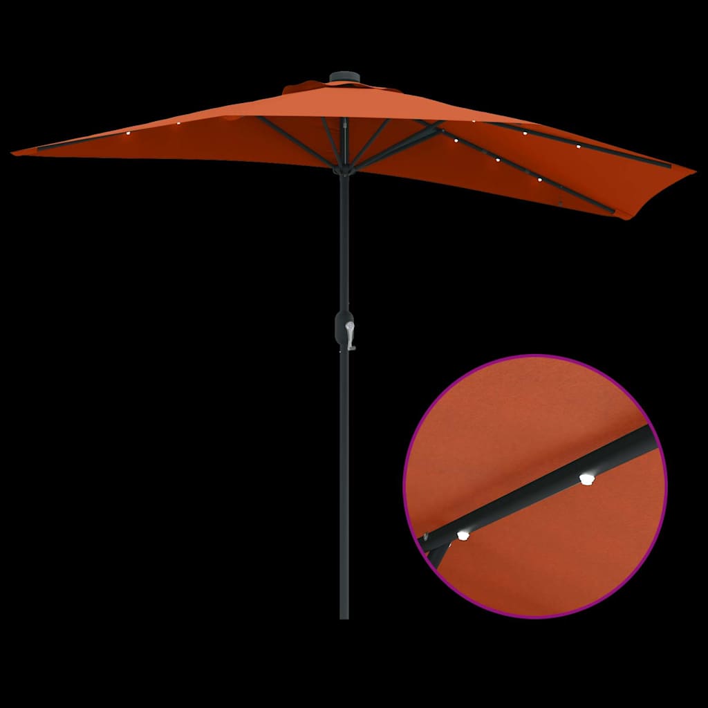 vidaXL Parasolka ogrodowa terakota 294 x 150 x 224 cm Poliester i Stal