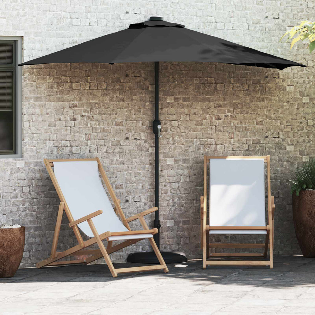 vidaXL Parasolka ogrodowa Czarny 294 x 150 x 224 cm Poliester i Stal