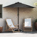 vidaXL Parasolka ogrodowa Czarny 294 x 150 x 224 cm Poliester i Stal
