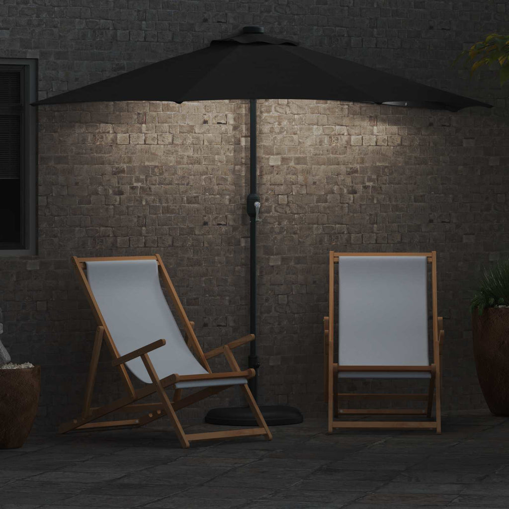 vidaXL Parasolka ogrodowa Czarny 294 x 150 x 224 cm Poliester i Stal