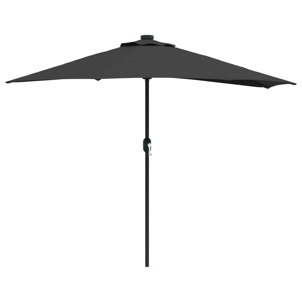 vidaXL Parasolka ogrodowa Czarny 294 x 150 x 224 cm Poliester i Stal
