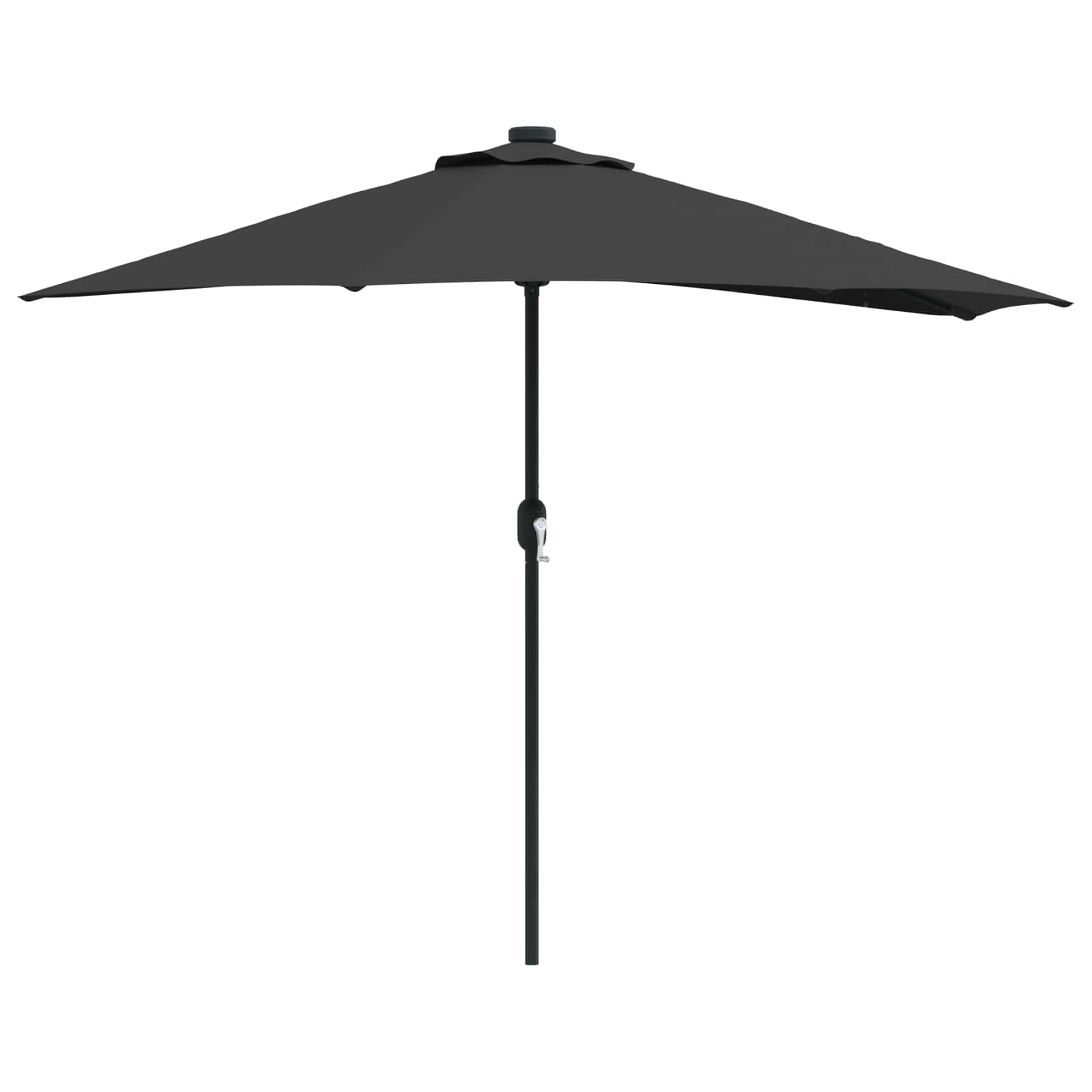 vidaXL Parasolka ogrodowa Czarny 294 x 150 x 224 cm Poliester i Stal