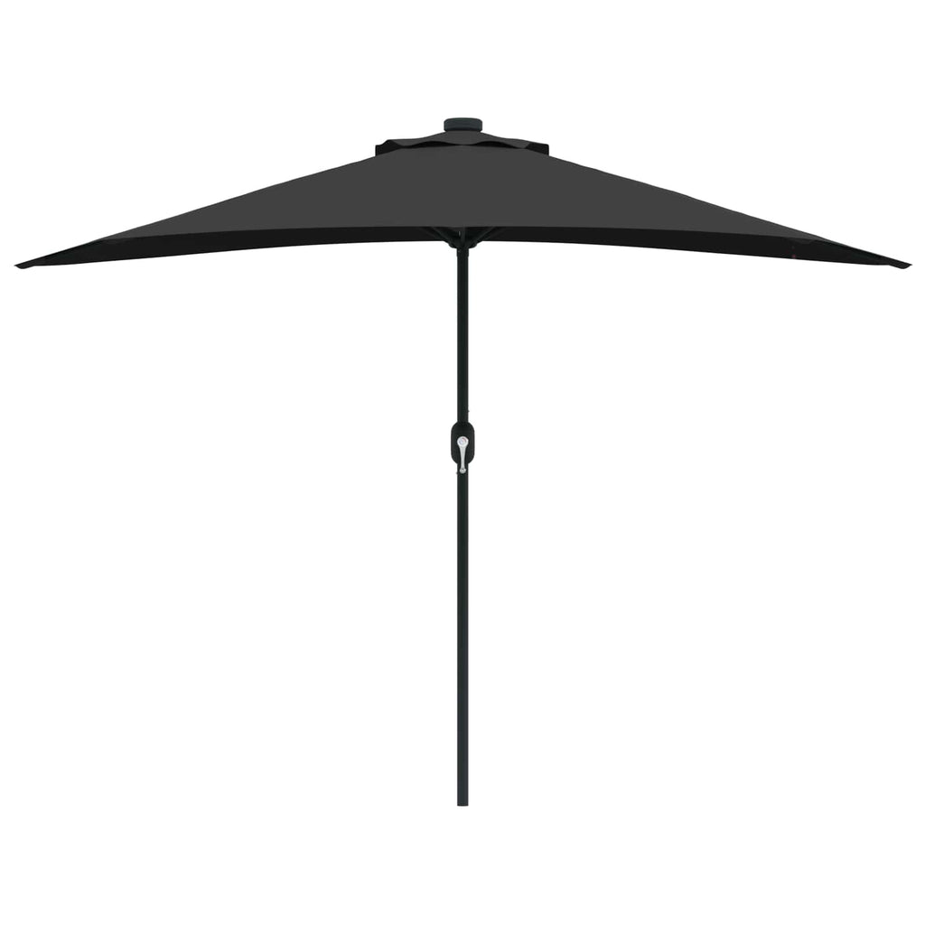 vidaXL Parasolka ogrodowa Czarny 294 x 150 x 224 cm Poliester i Stal