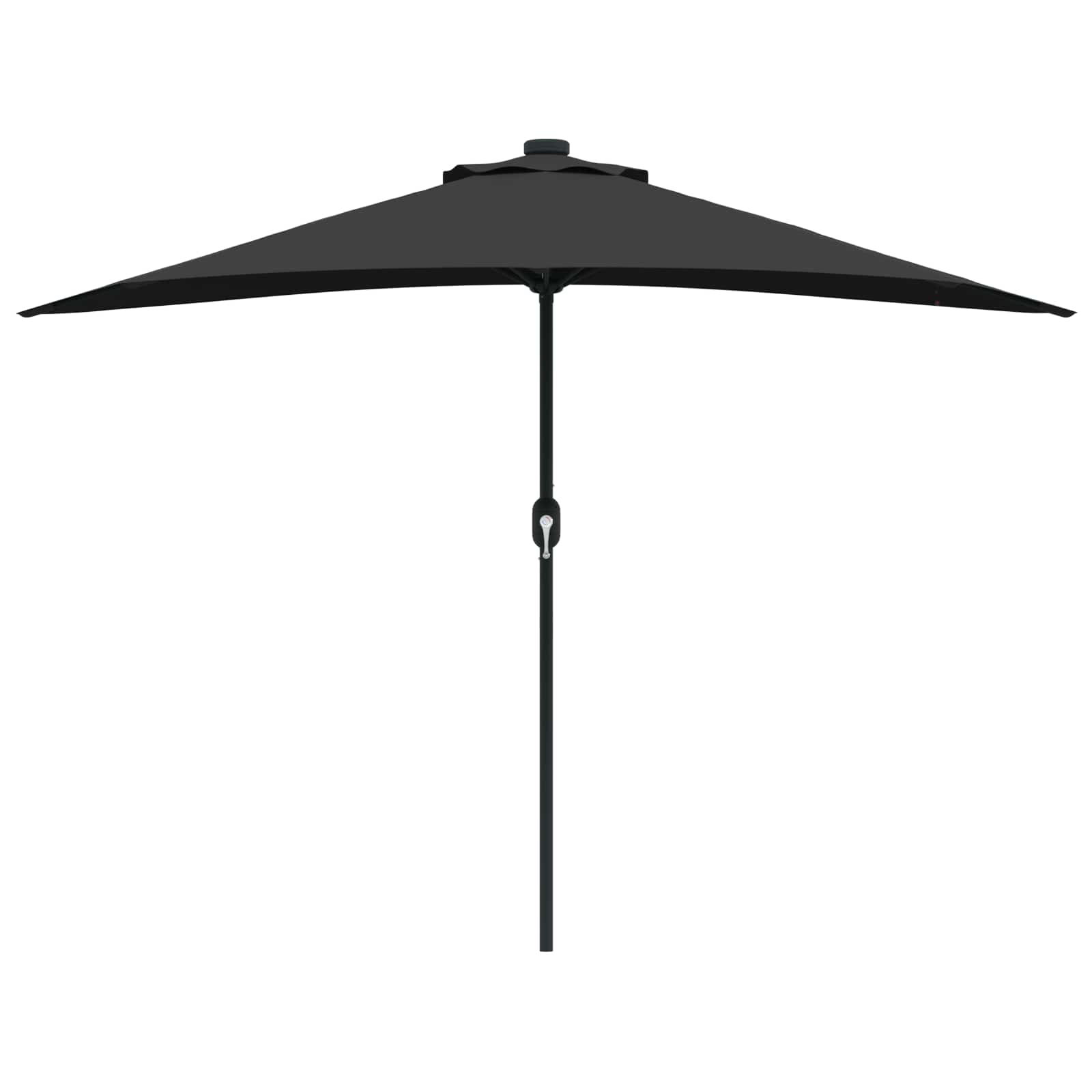 vidaXL Parasolka ogrodowa Czarny 294 x 150 x 224 cm Poliester i Stal