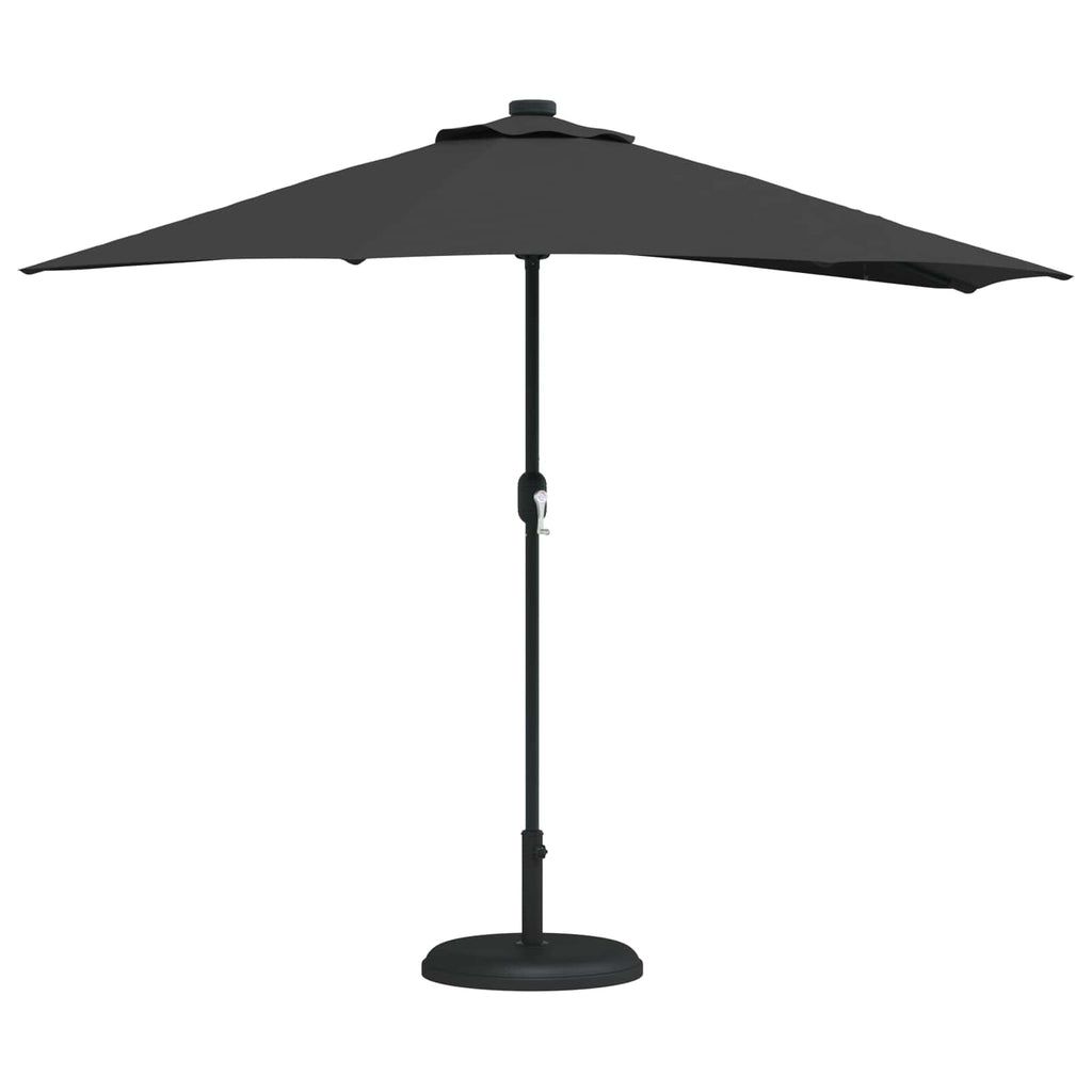 vidaXL Parasolka ogrodowa Czarny 294 x 150 x 224 cm Poliester i Stal