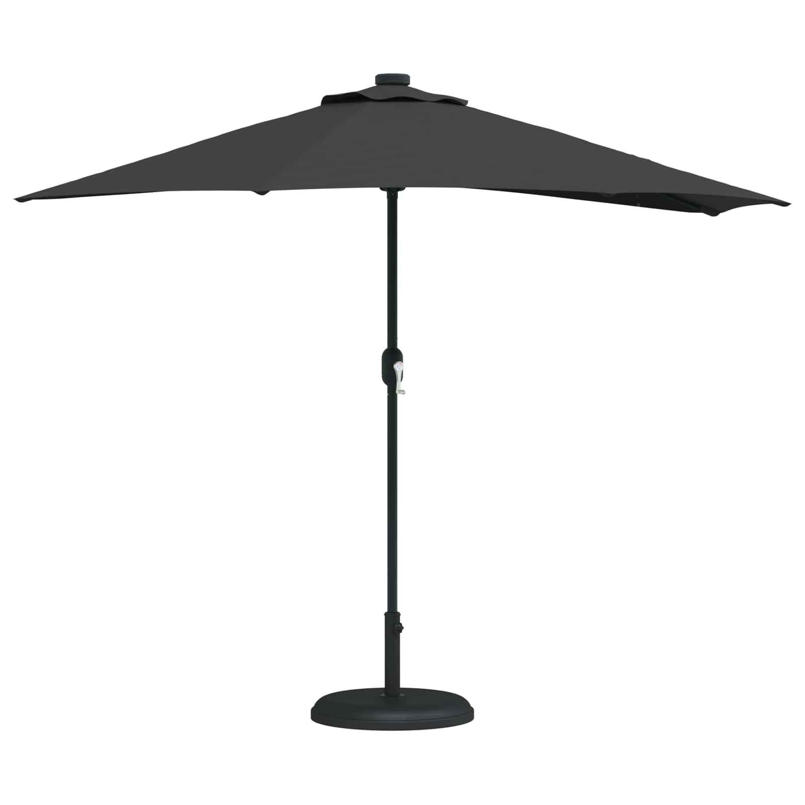 vidaXL Parasolka ogrodowa Czarny 294 x 150 x 224 cm Poliester i Stal