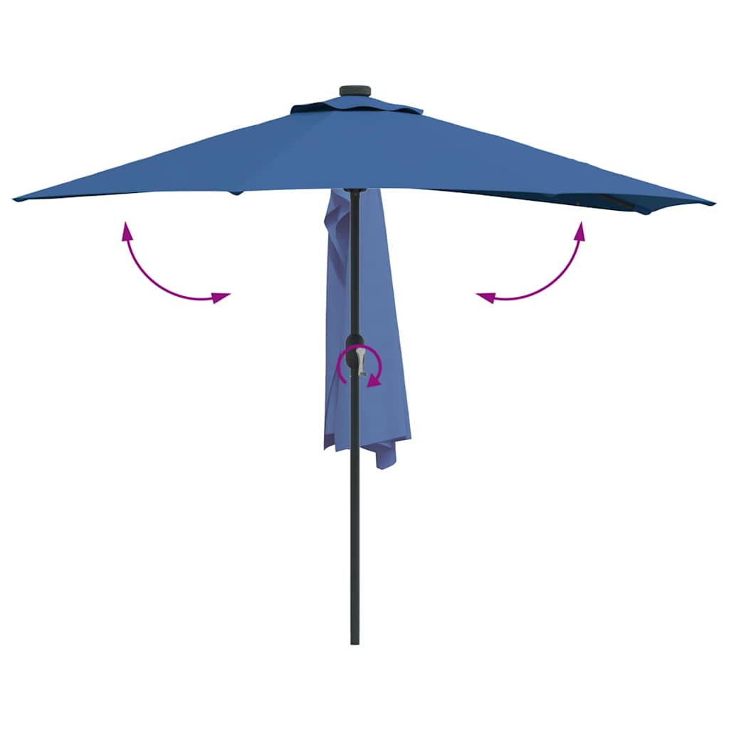 vidaXL Parasolka ogrodowa Niebieski azur 294 x 150 x 224 cm