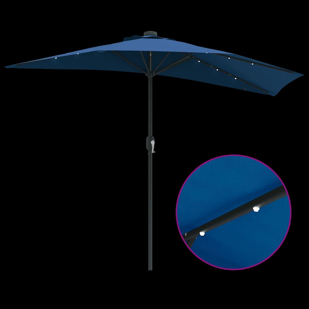 vidaXL Parasolka ogrodowa Niebieski azur 294 x 150 x 224 cm
