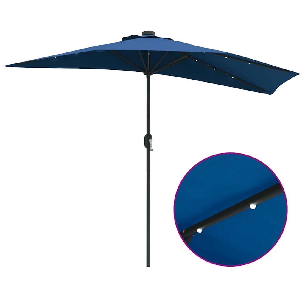 vidaXL Parasolka ogrodowa Niebieski azur 294 x 150 x 224 cm