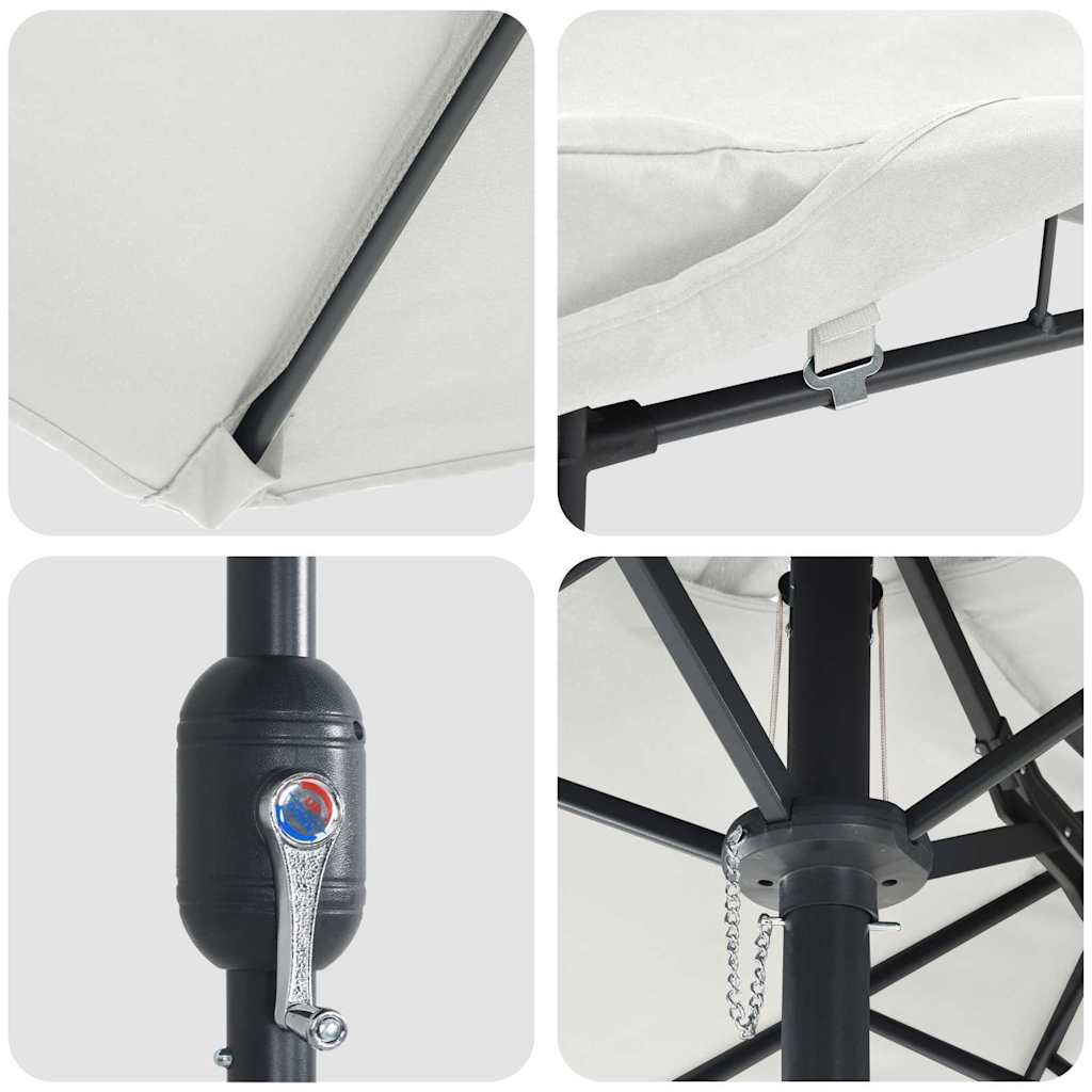 vidaXL Parasolka ogrodowa piaskowy 385 x 209 x 244 cm Poliester i Stal