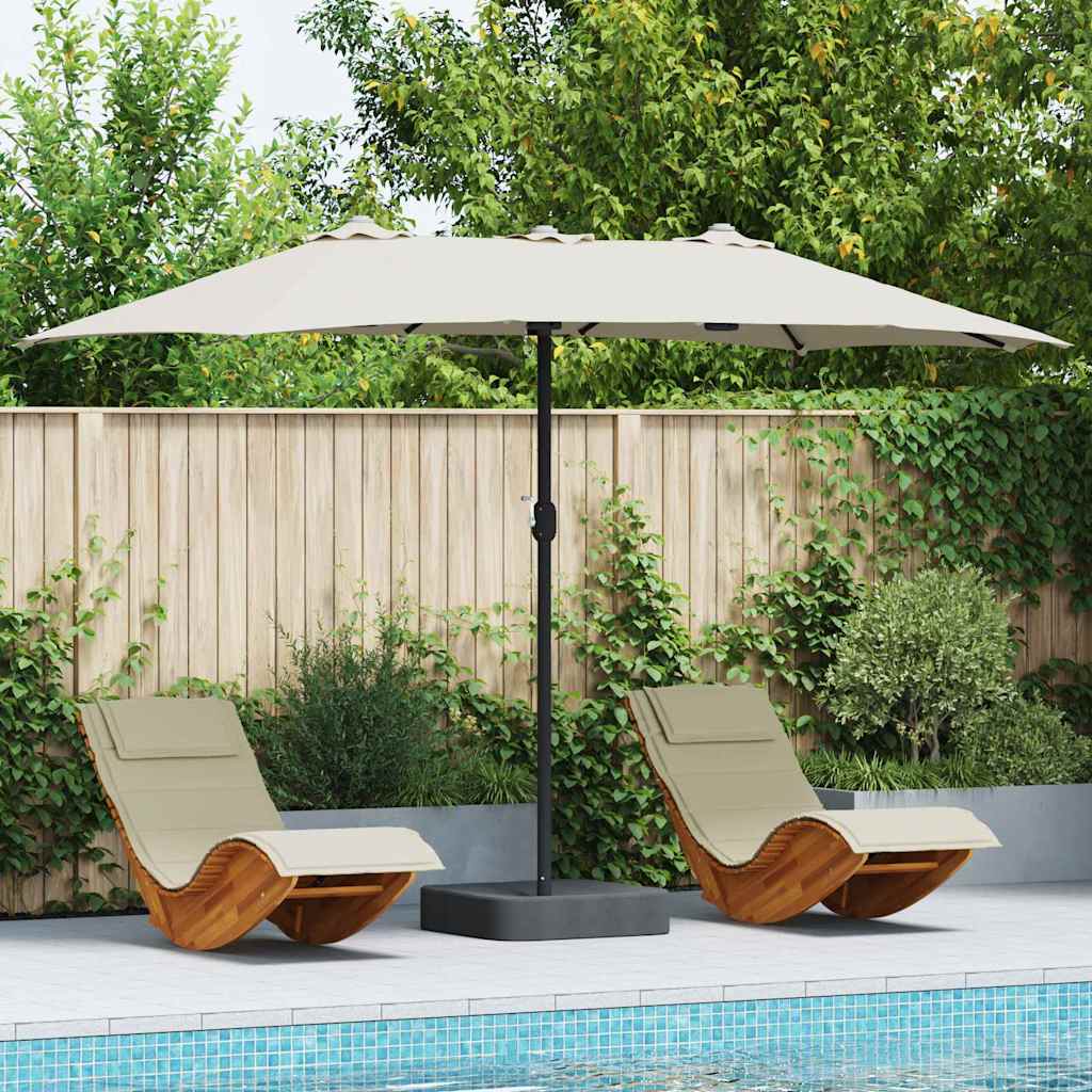 vidaXL Parasolka ogrodowa piaskowy 385 x 209 x 244 cm Poliester i Stal