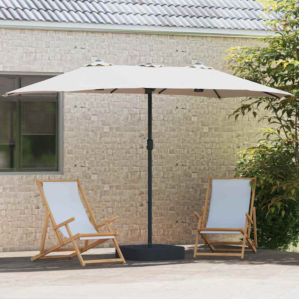 vidaXL Parasolka ogrodowa piaskowy 385 x 209 x 244 cm Poliester i Stal