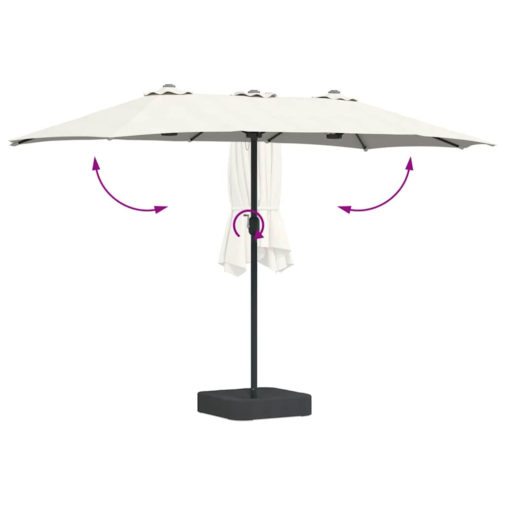 vidaXL Parasolka ogrodowa piaskowy 385 x 209 x 244 cm Poliester i Stal