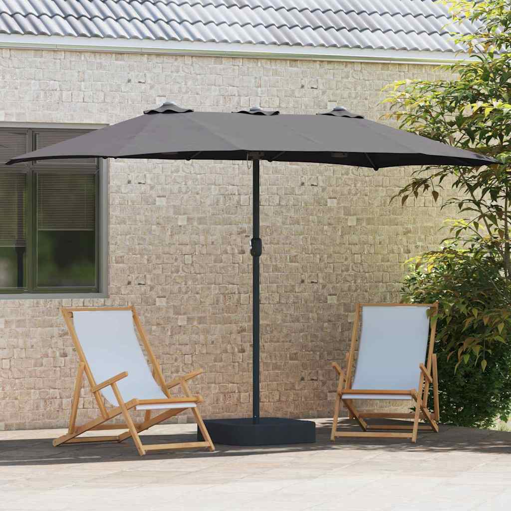 vidaXL Parasolka ogrodowa Antracyt 385 x 209 x 244 cm Poliester i Stal