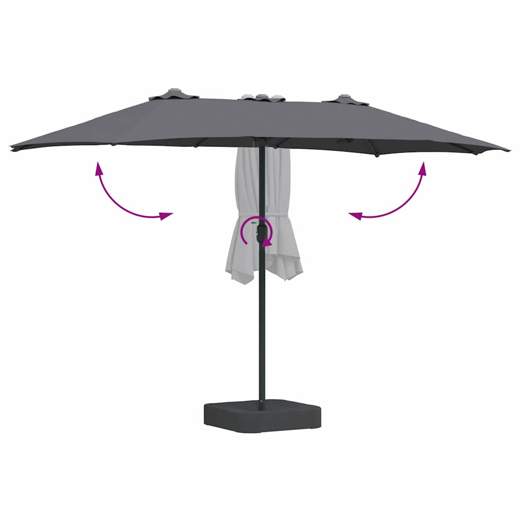 vidaXL Parasolka ogrodowa Antracyt 385 x 209 x 244 cm Poliester i Stal