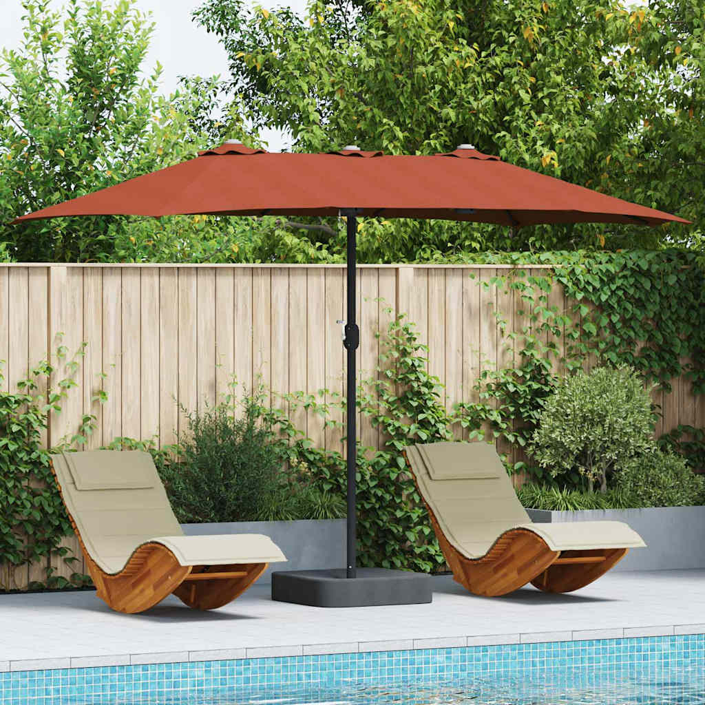 vidaXL Parasolka ogrodowa terakota 385 x 209 x 244 cm Poliester i Stal