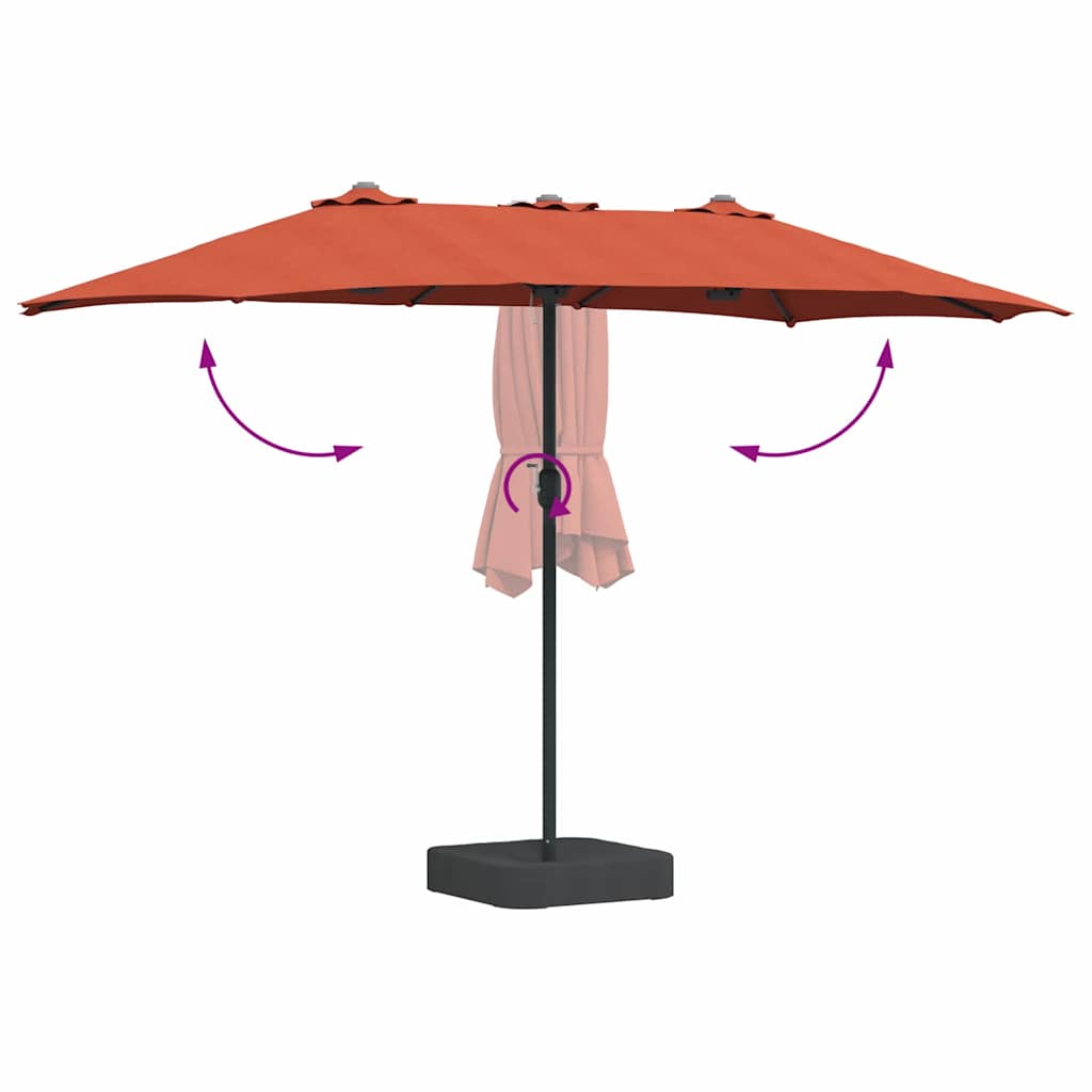 vidaXL Parasolka ogrodowa terakota 385 x 209 x 244 cm Poliester i Stal