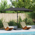 vidaXL Parasolka ogrodowa Czarny 385 x 209 x 244 cm Poliester i Stal