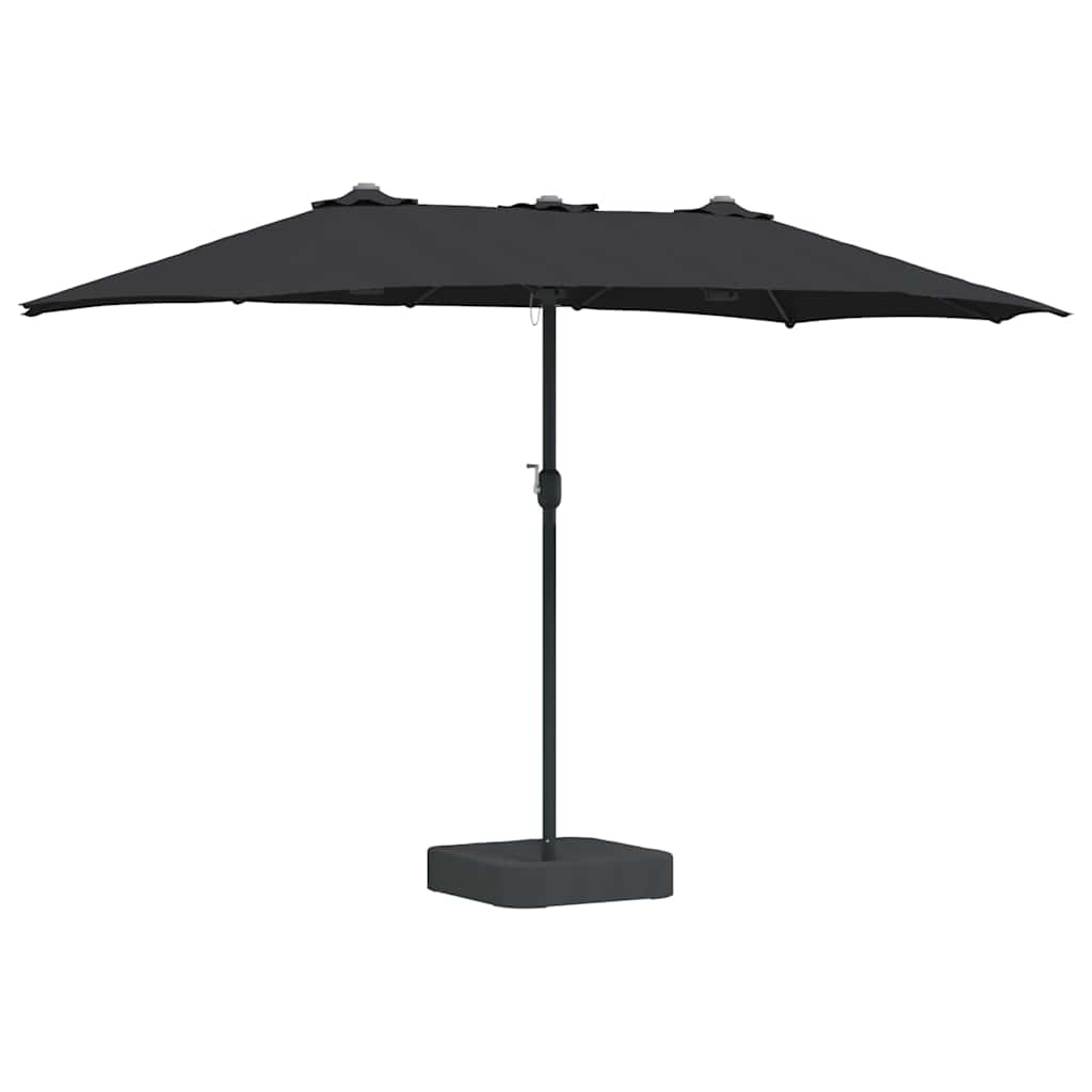vidaXL Parasolka ogrodowa Czarny 385 x 209 x 244 cm Poliester i Stal