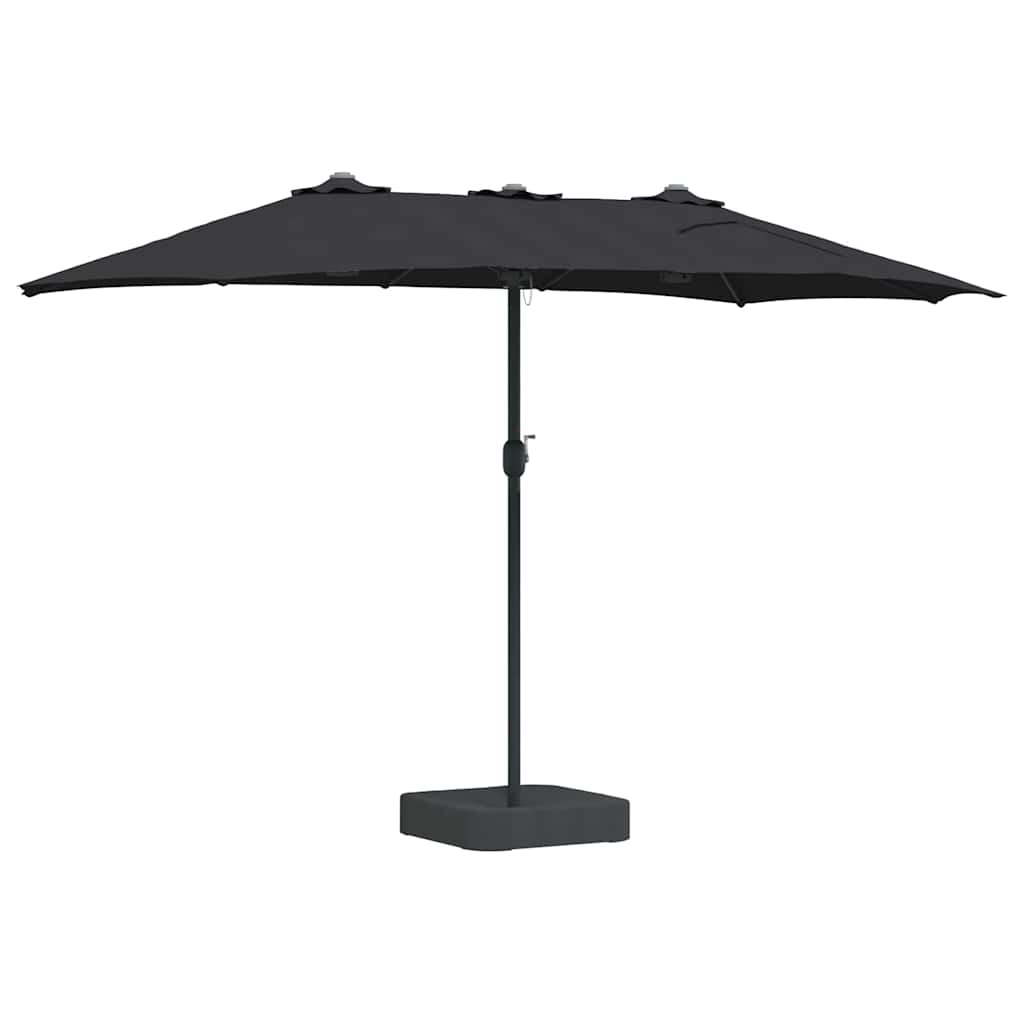 vidaXL Parasolka ogrodowa Czarny 385 x 209 x 244 cm Poliester i Stal