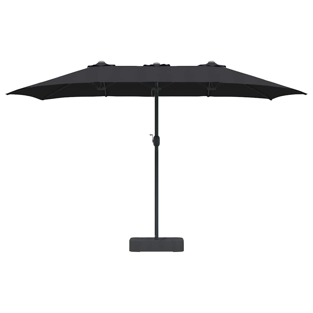 vidaXL Parasolka ogrodowa Czarny 385 x 209 x 244 cm Poliester i Stal